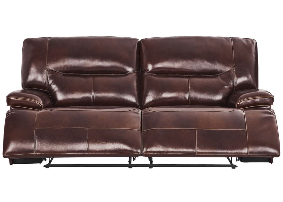 Caletta Way Merlot Leather Reclining Sofa