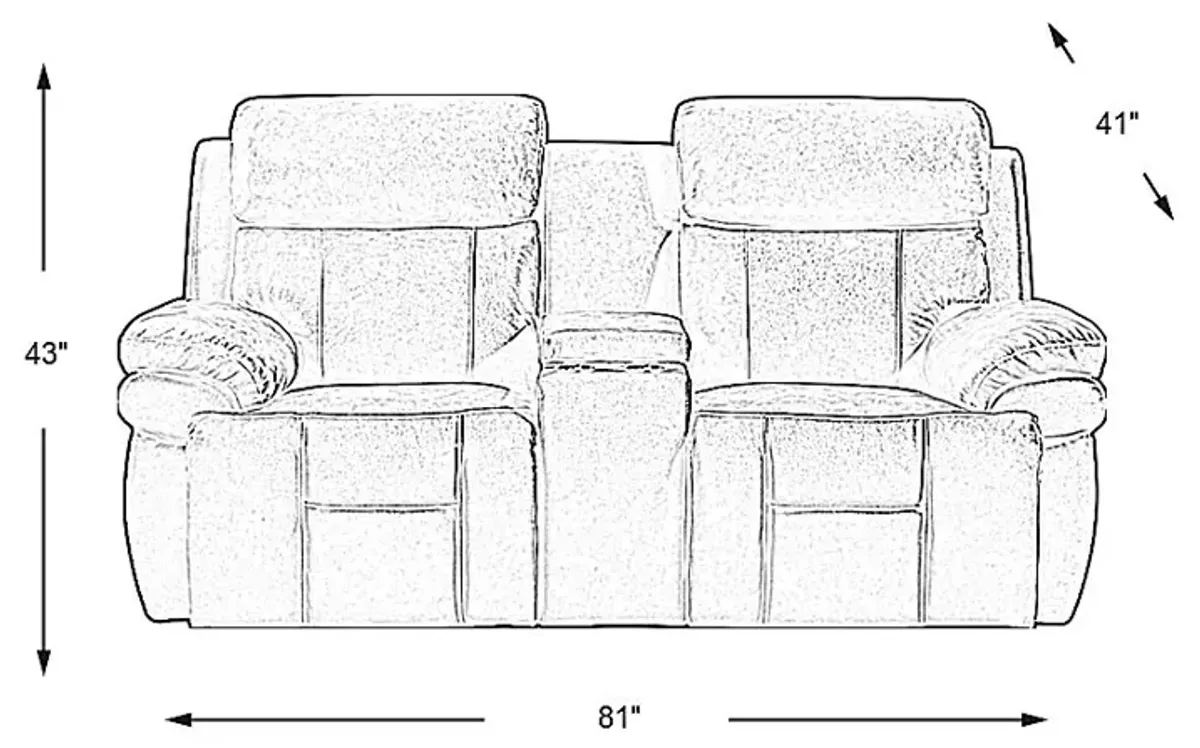 Eastmann Gray Leather Triple Power Reclining Console Loveseat with Air Massage