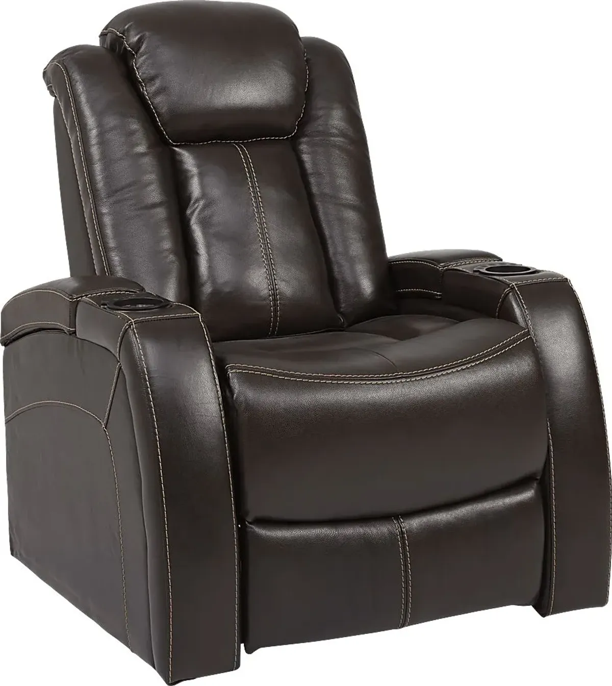 Moretti Brown Leather 3 Pc Living Room with Dual Power Reclining Sofa