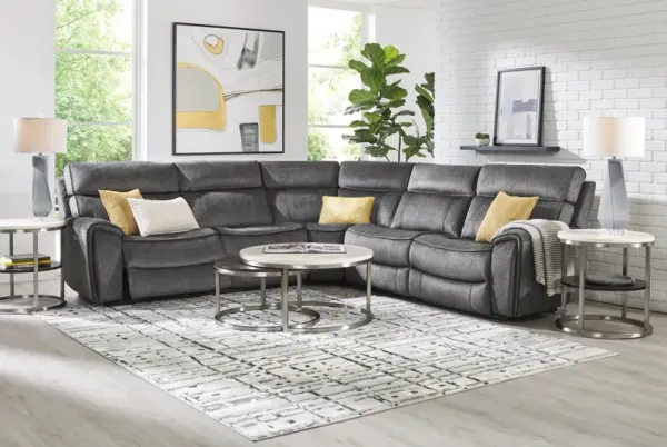 Bradshaw Place Dark Gray 8 Pc Dual Power Reclining Sectional Living Room