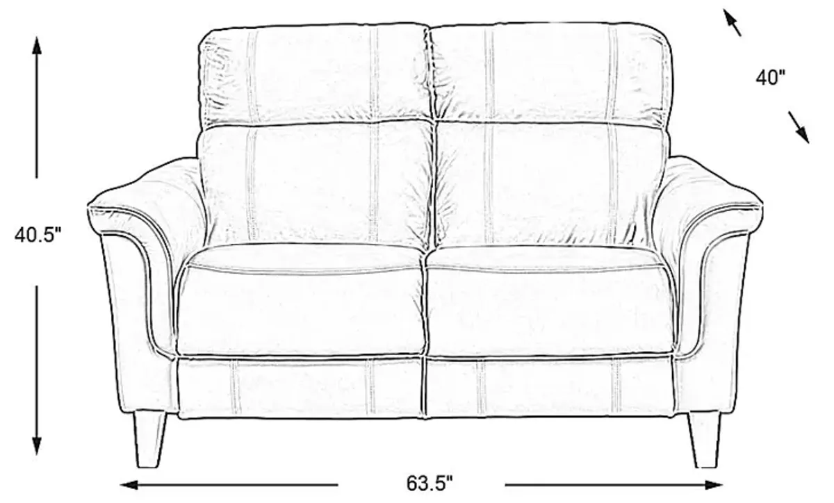 Avezzano Stone Dual Power Reclining Leather Loveseat