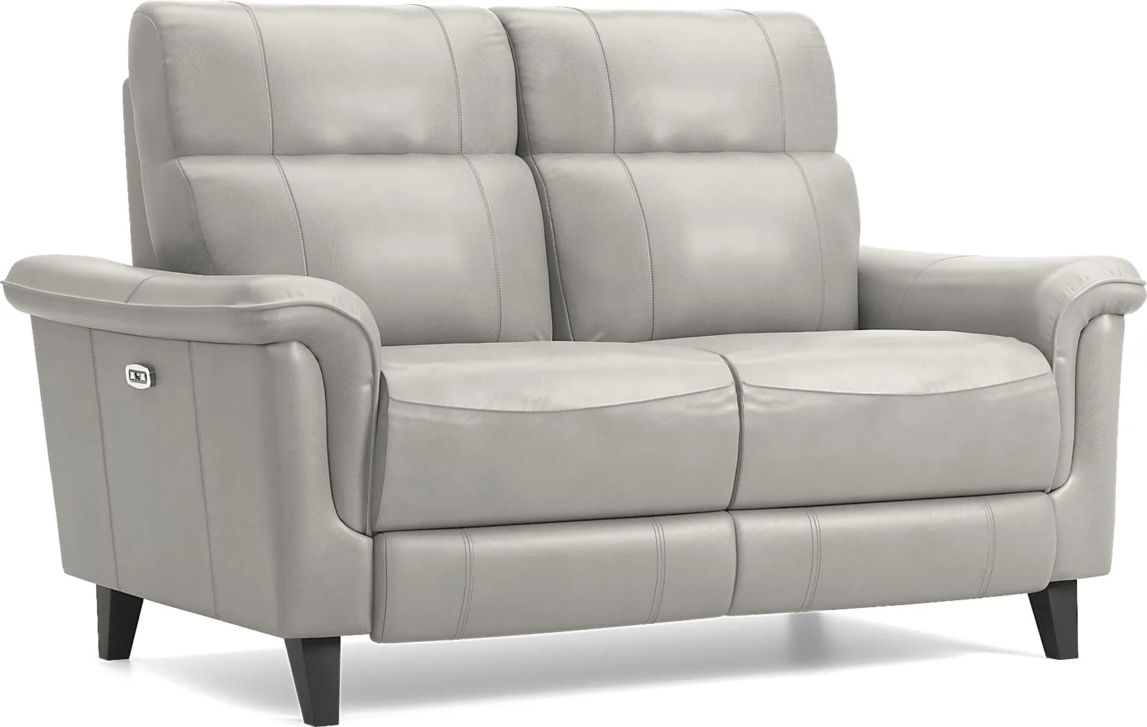 Avezzano Stone Dual Power Reclining Leather Loveseat