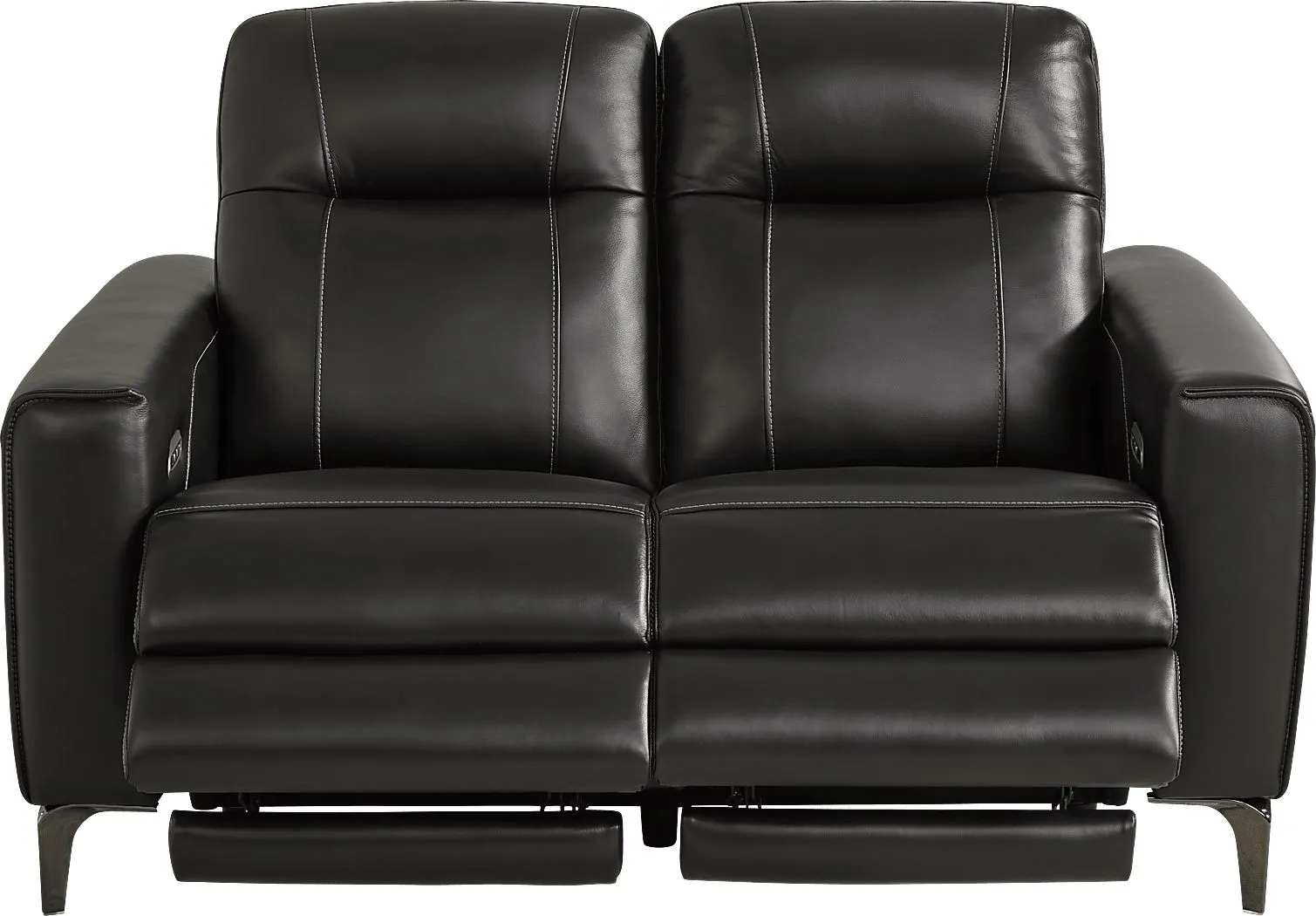 Parkside Heights Black Cherry Leather Dual Power Reclining Loveseat