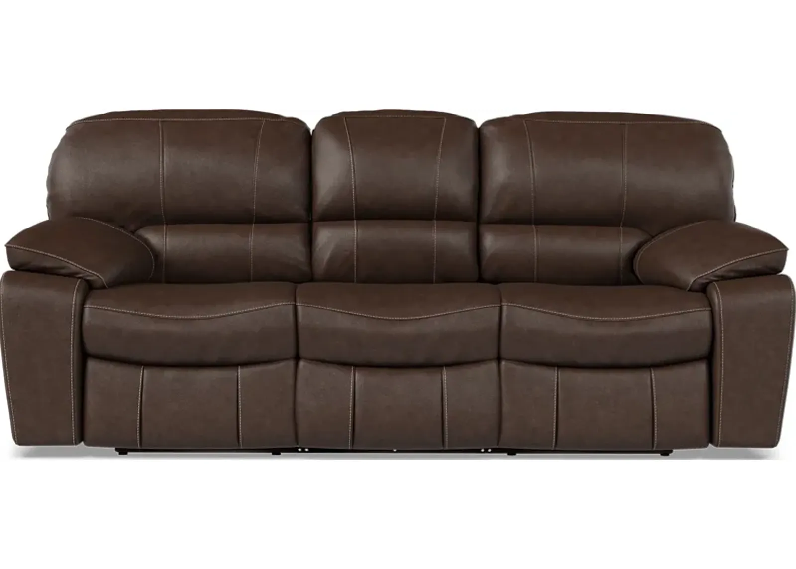 San Gabriel Brown Leather Power Reclining Sofa