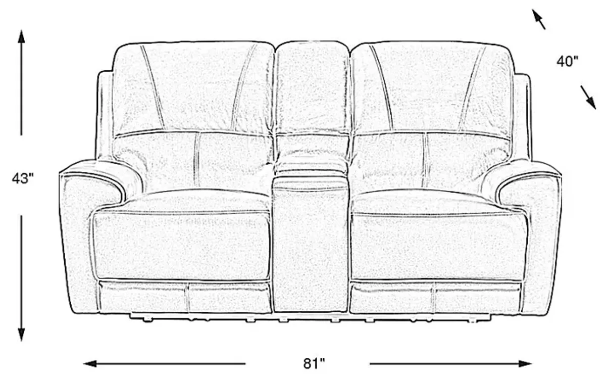 Fremont Gray Leather Dual Power Reclining Console Loveseat