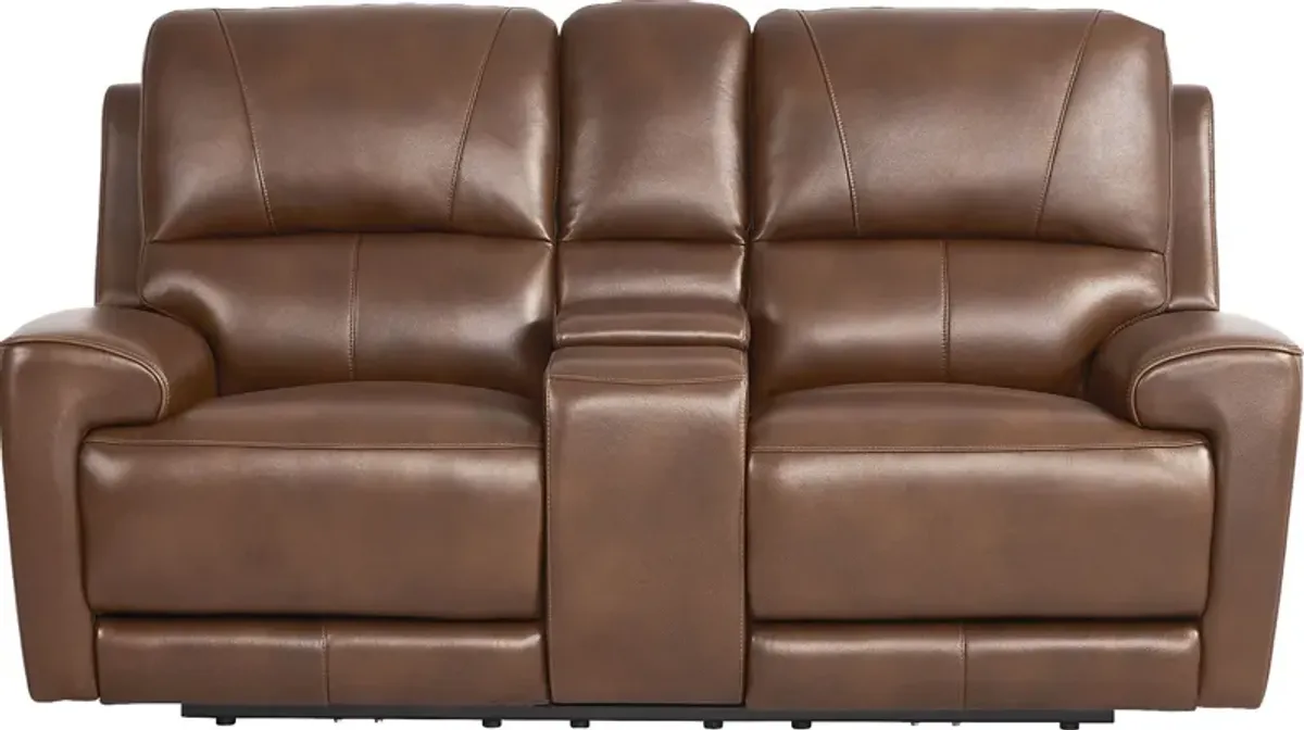 Fremont Brown Leather 5 Pc Dual Power Reclining Living Room