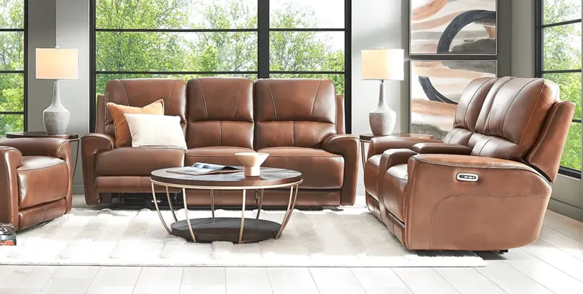 Fremont Brown Leather 5 Pc Dual Power Reclining Living Room