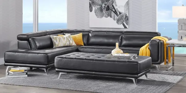 Hudson Heights Black 5 Pc Sectional Living Room