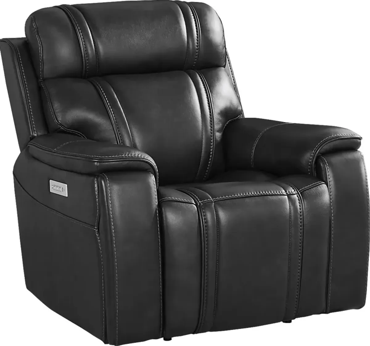 Sound Tech by Shaq Black Leather Triple Power Recliner with Audio