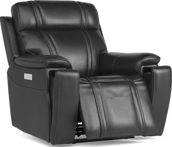 Sound Tech by Shaq Black Leather Triple Power Recliner with Audio
