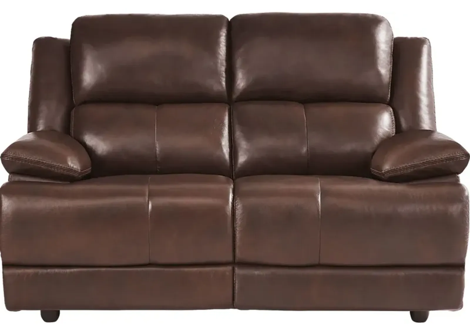 Montefano Brown Leather Loveseat