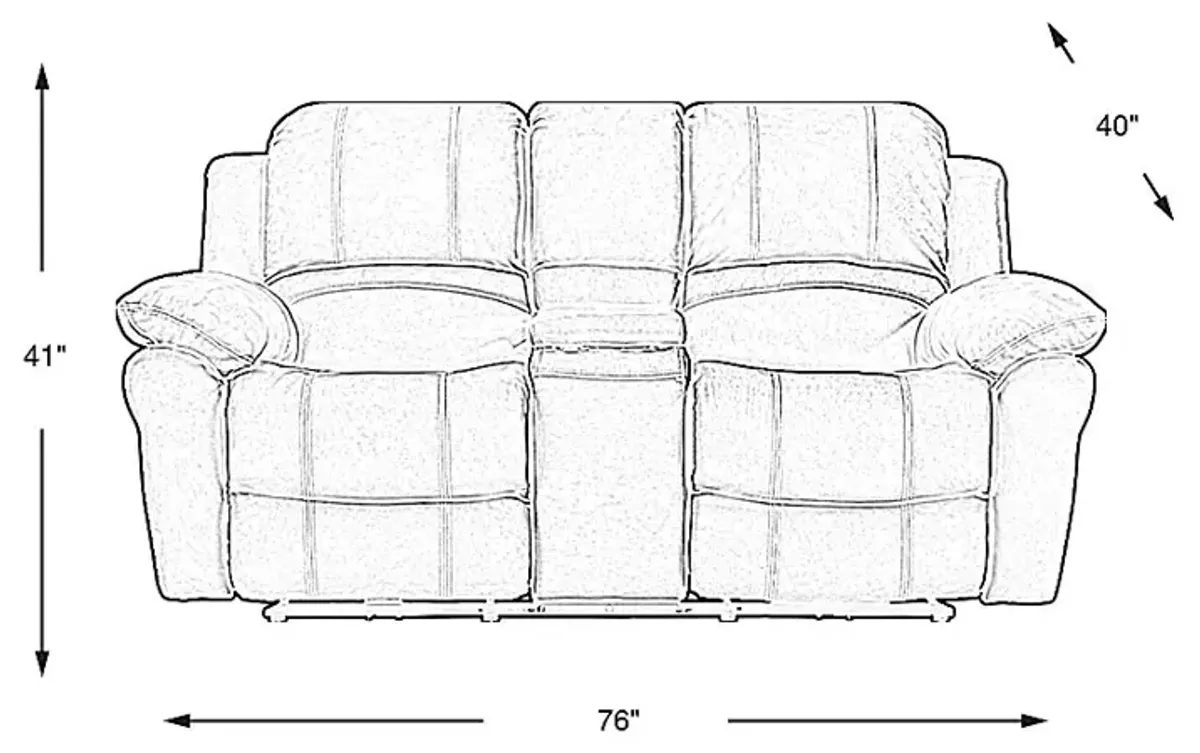 Vercelli Way Gray Leather Power Reclining Console Loveseat