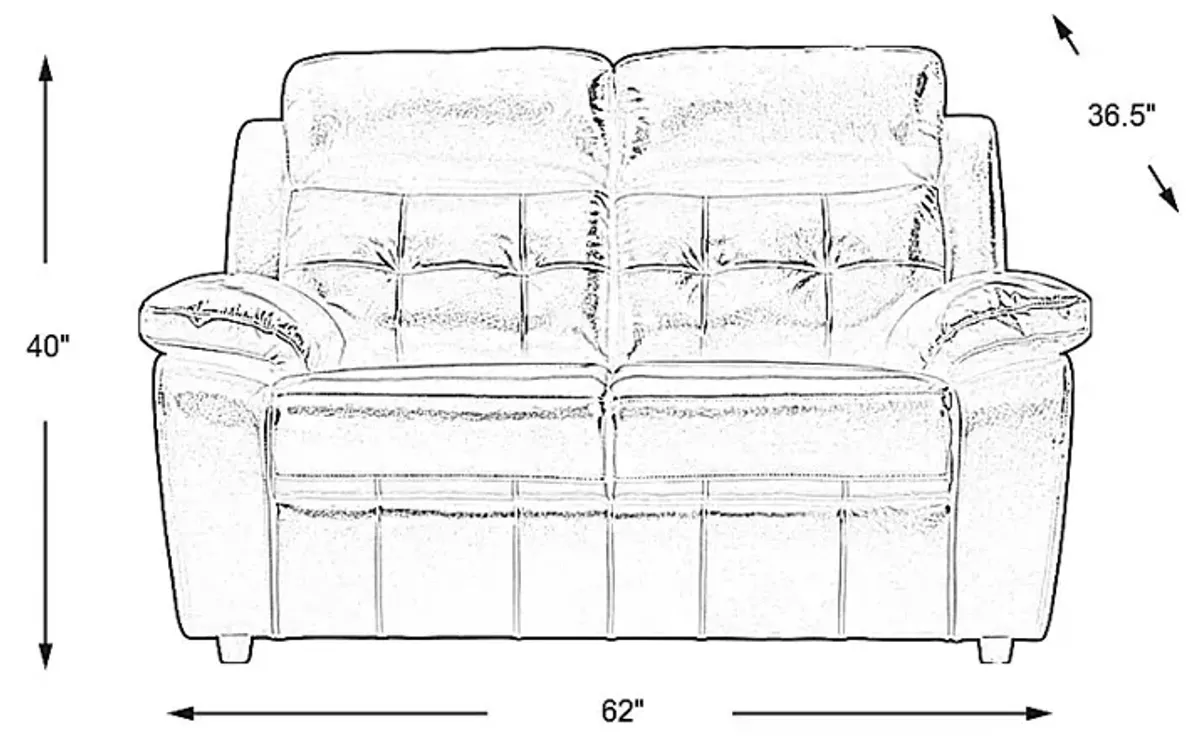 Antonin Blue Leather Loveseat