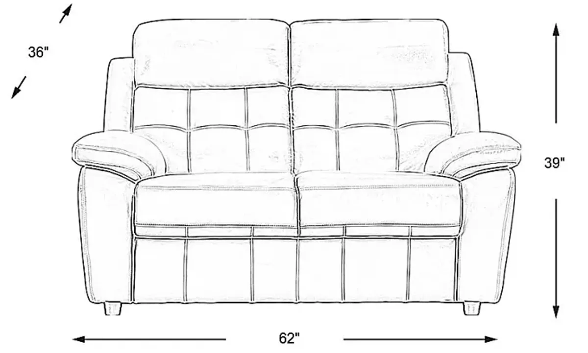 Antonin Beige Leather Loveseat