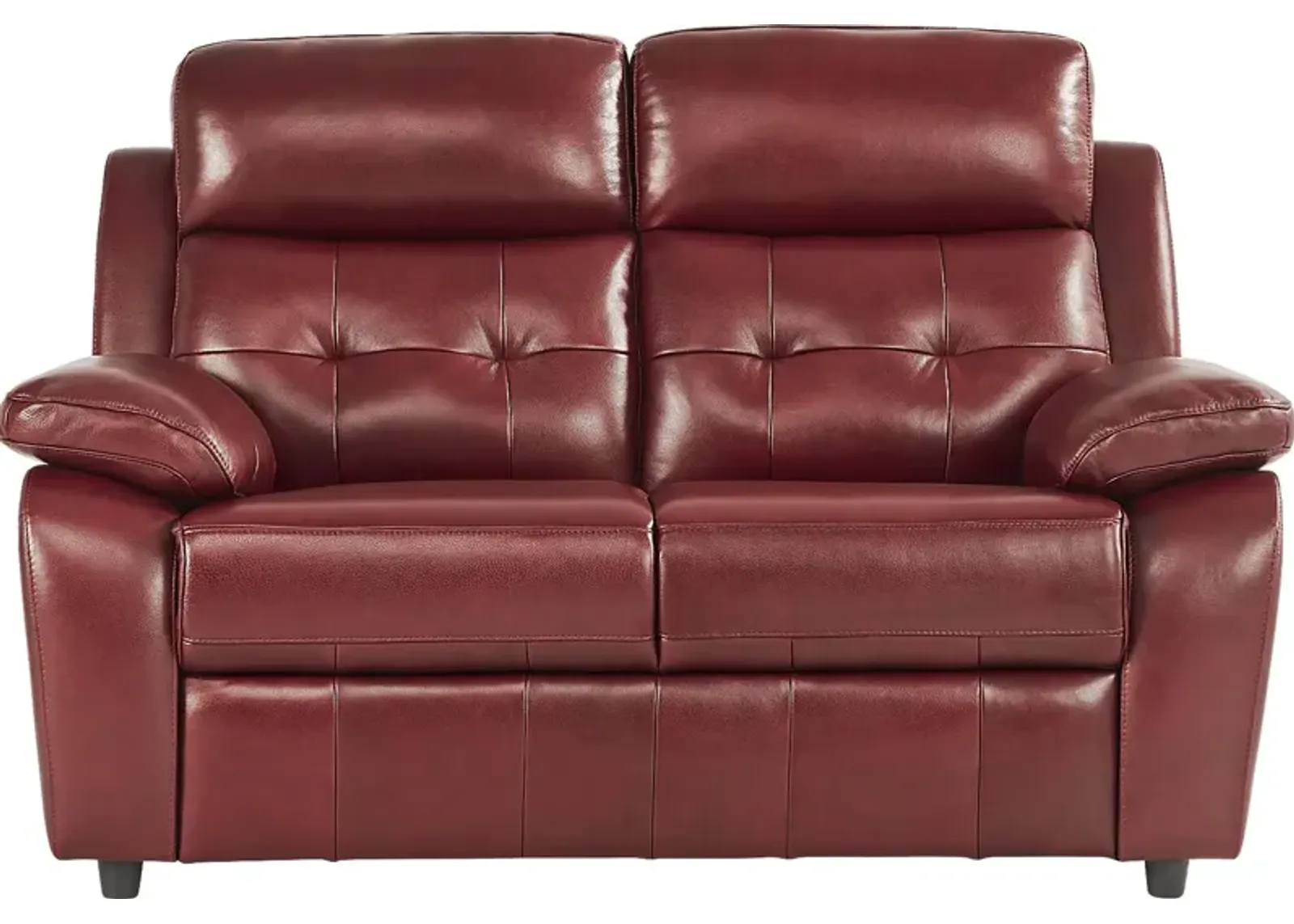 Antonin Red Leather Loveseat