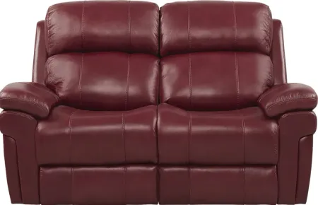 Trevino Place Burgundy Leather Loveseat
