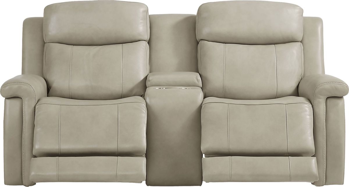 Orsini Beige Leather 7 Pc Dual Power Reclining Living Room