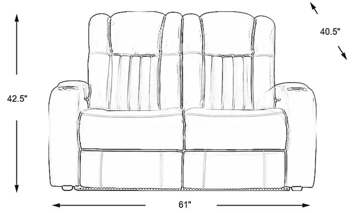 Cenova Ivory Leather Loveseat