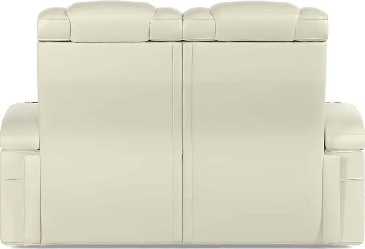 Cenova Ivory Leather Loveseat