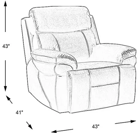 Eastmann Gray Leather Triple Power Recliner with Air Massage