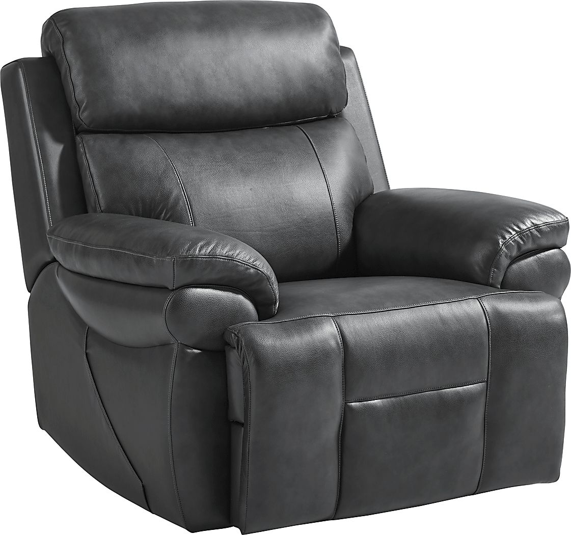 Eastmann Gray Leather Triple Power Recliner with Air Massage