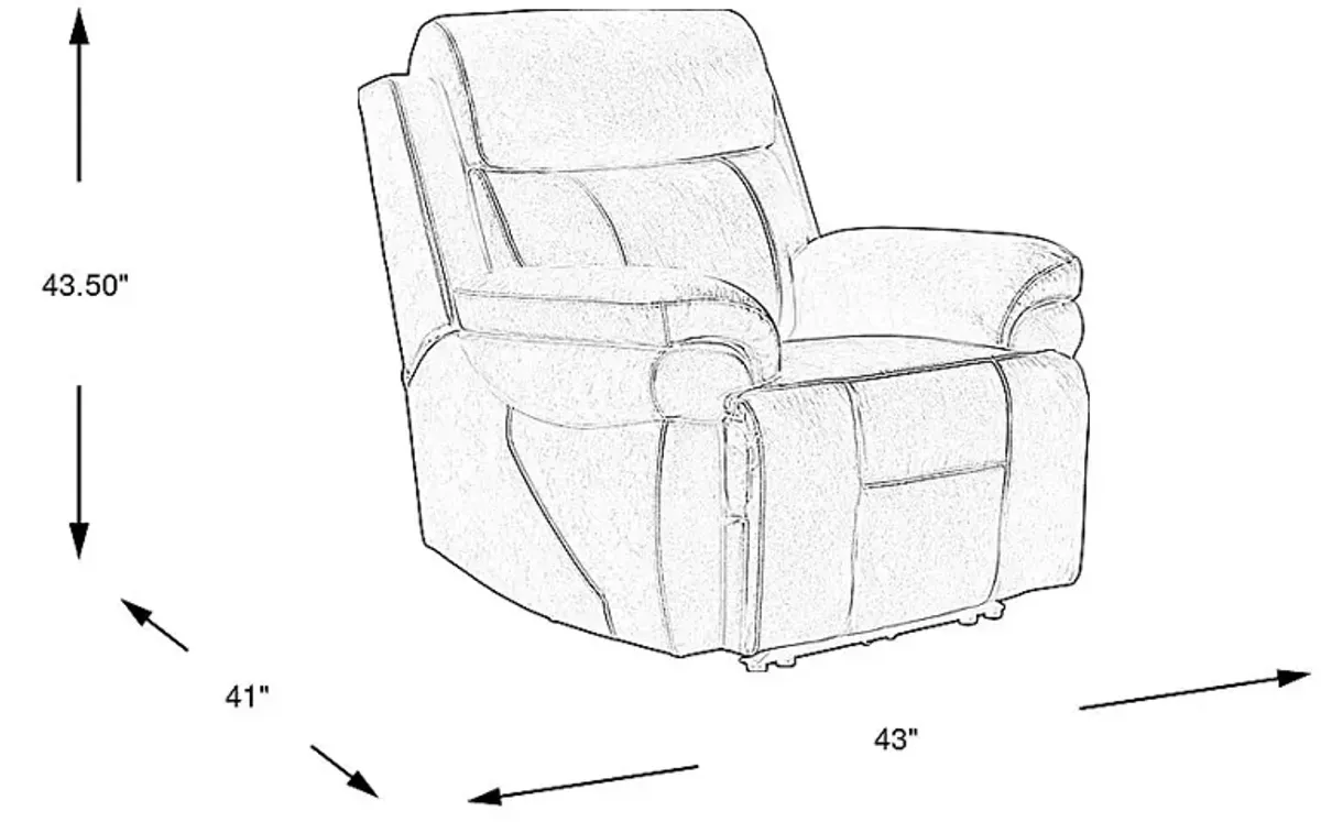 Eastmann Saddle Leather Triple Power Recliner with Air Massage