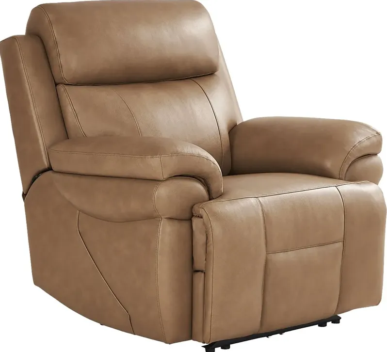 Eastmann Saddle Leather Triple Power Recliner with Air Massage