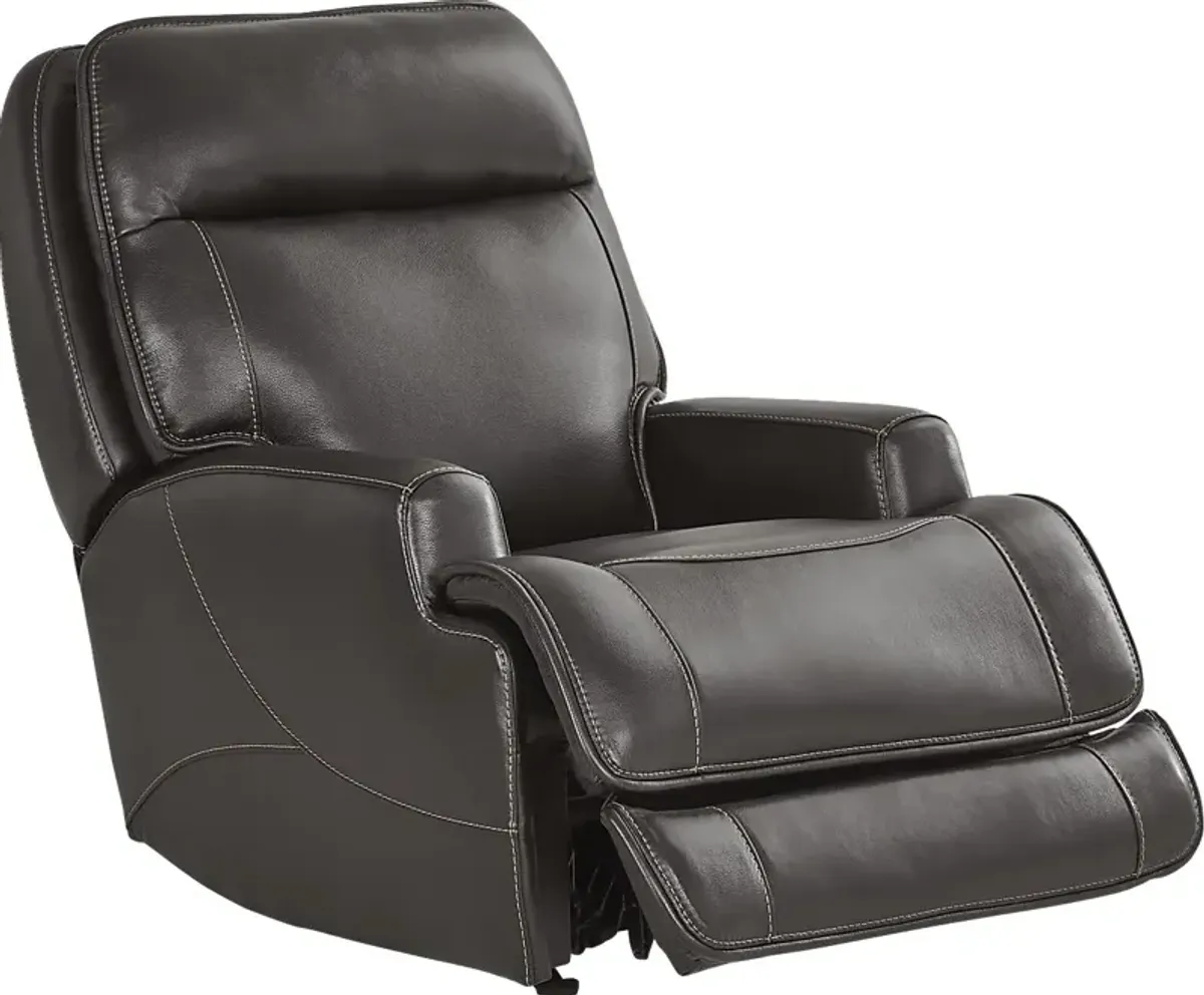 Scarborough Black Leather Dual Power Recliner