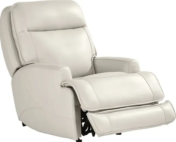 Scarborough Beige Leather Dual Power Recliner