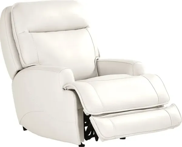 Scarborough White Leather Dual Power Recliner