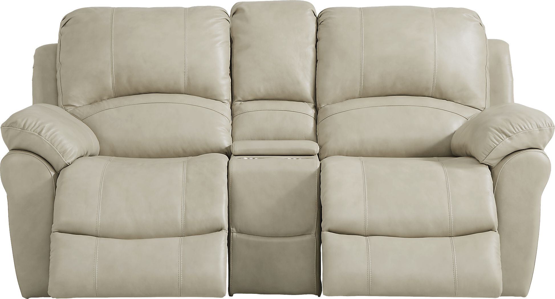 Vercelli Stone Leather Power Reclining Console Loveseat