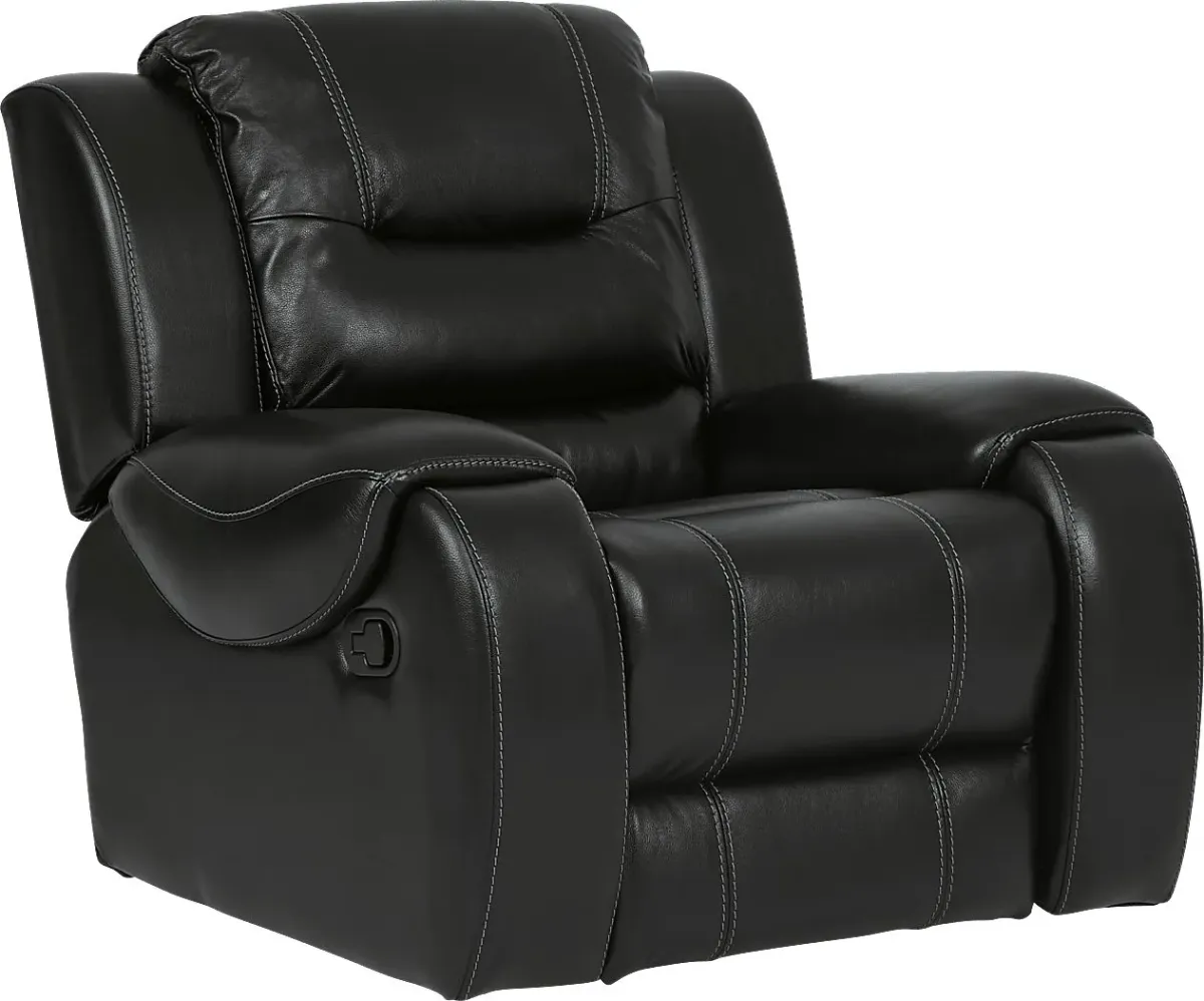 High Plains Black Leather Rocker Recliner