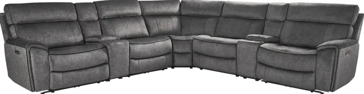 Bradshaw Place Dark Gray 7 Pc Dual Power Reclining Sectional