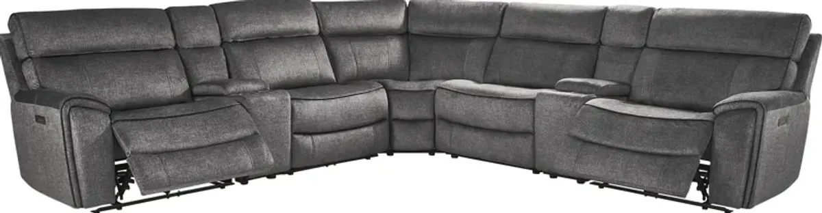 Bradshaw Place Dark Gray 7 Pc Dual Power Reclining Sectional