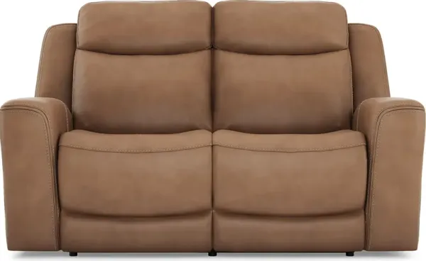 Davidson Caramel Leather Loveseat