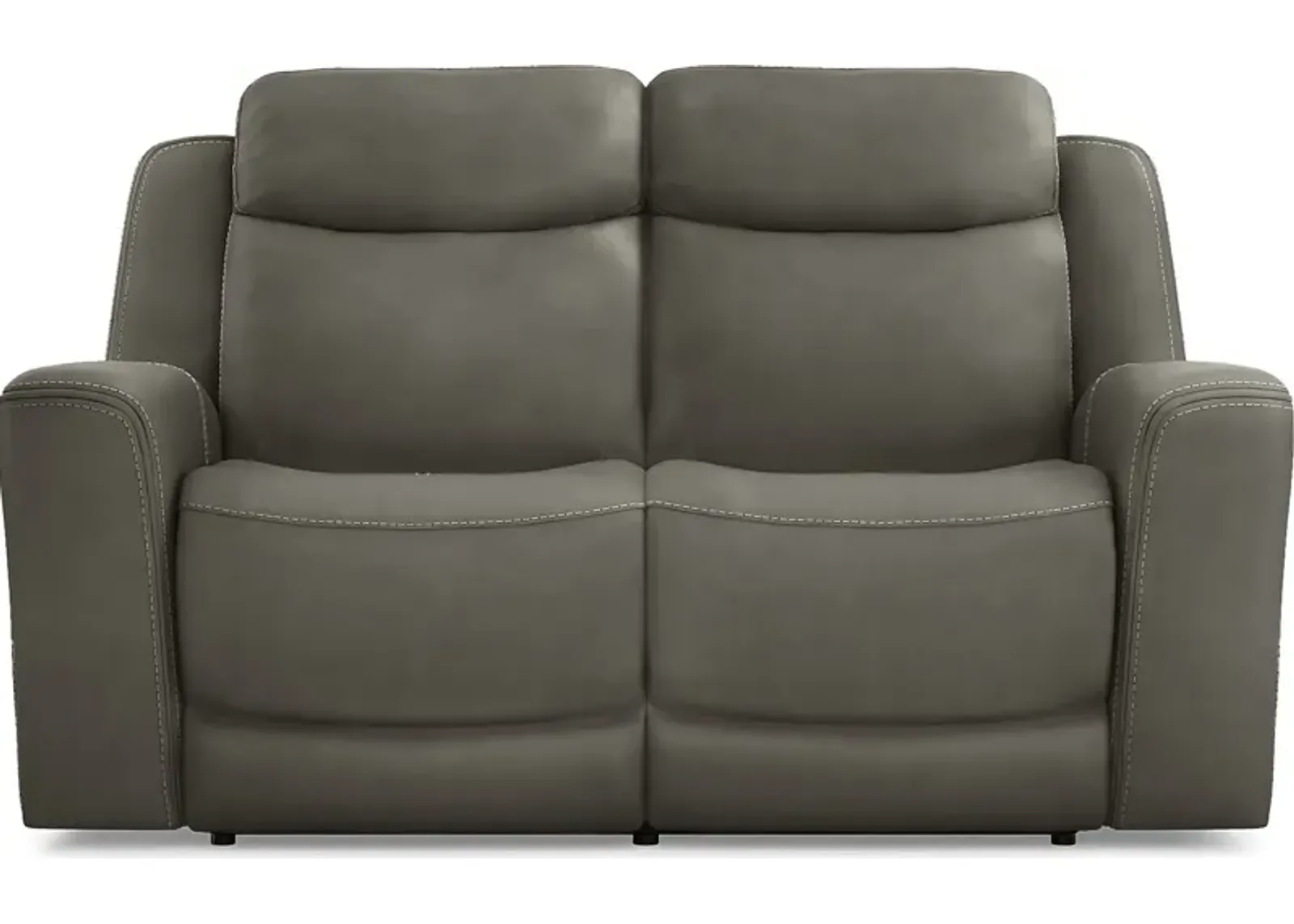 Davidson Dark Gray Leather Loveseat