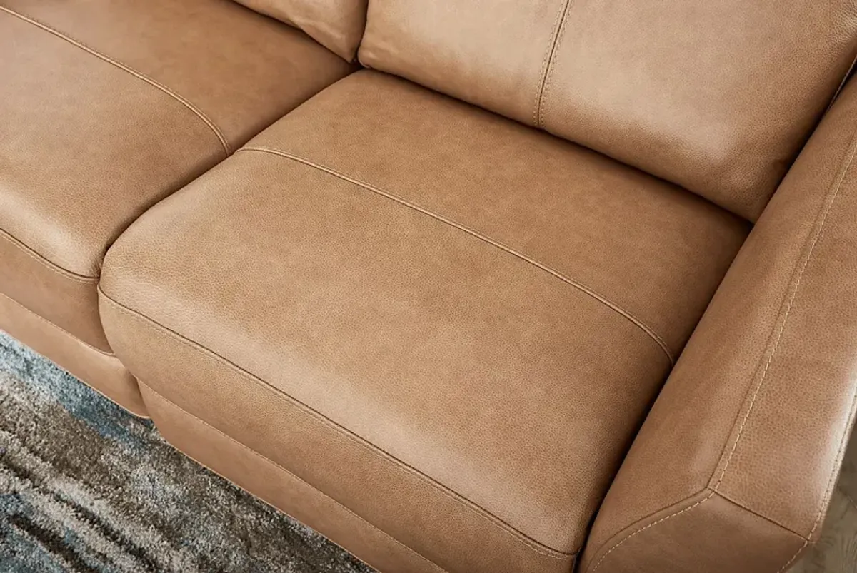 Maestro Sand Leather Loveseat