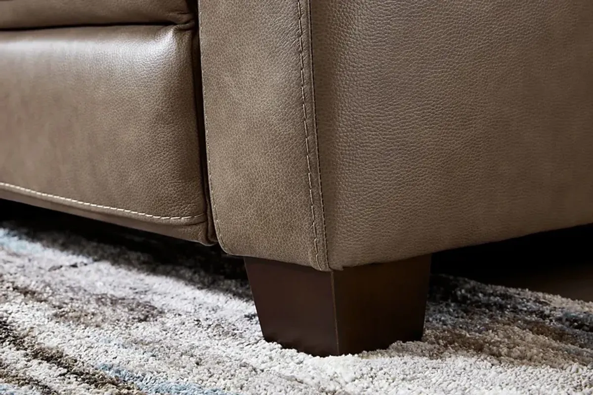 Maestro Mushroom Leather Loveseat