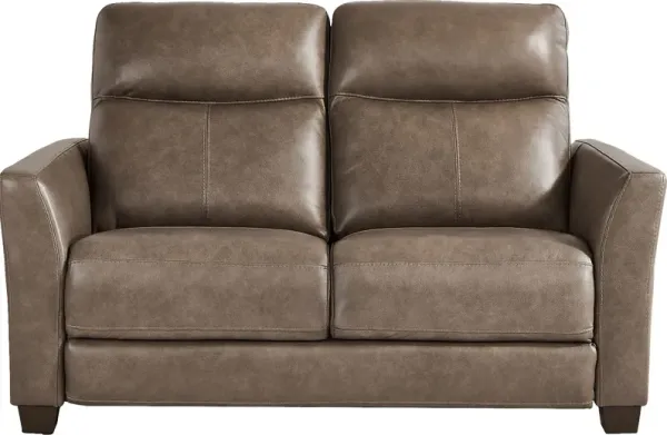 Maestro Mushroom Leather Loveseat