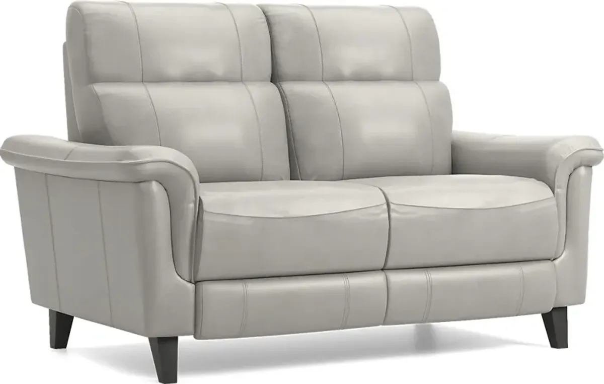 Avezzano Stone Leather Loveseat