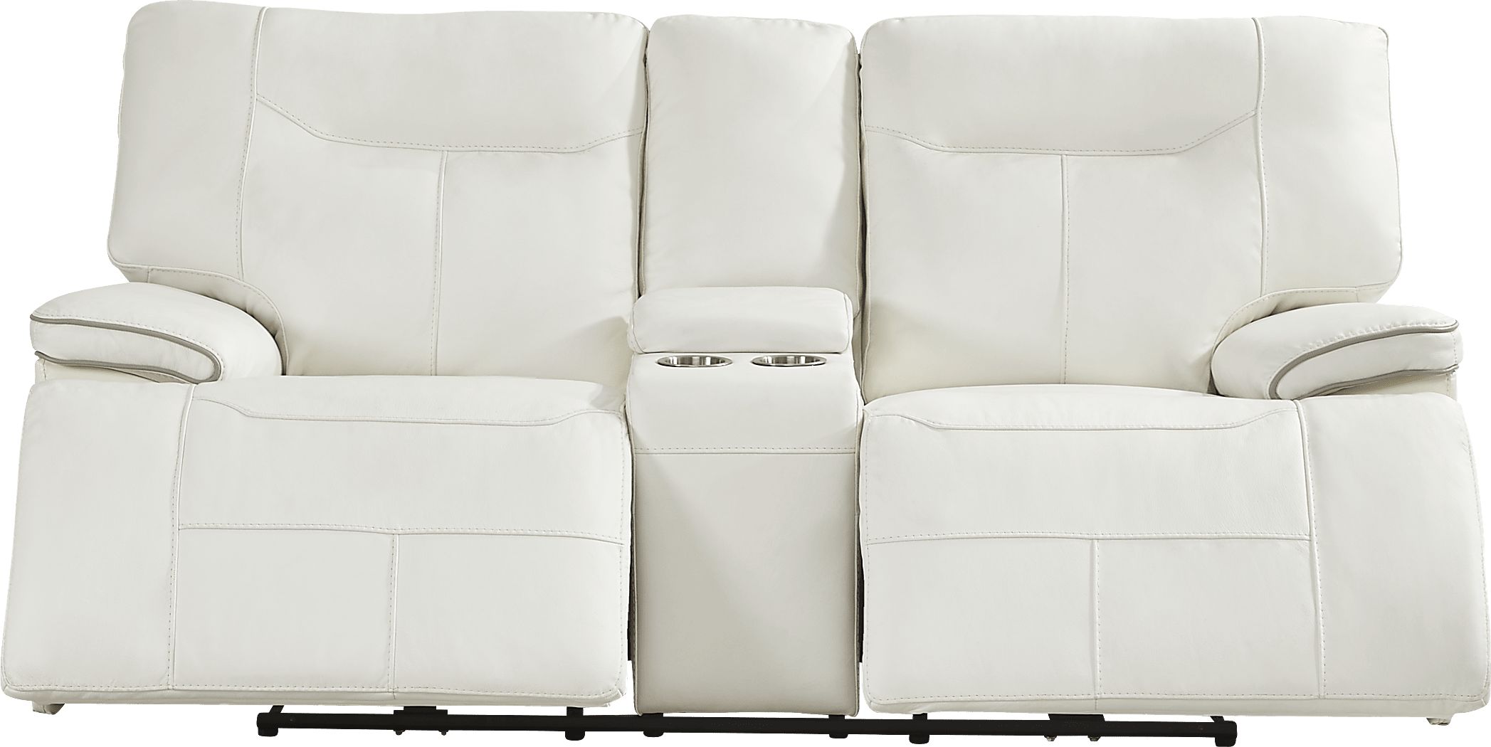 Cindy Crawford Home Bernsley White Leather Reclining Loveseat