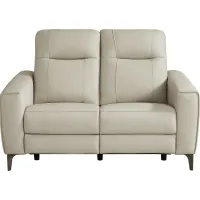 Parkside Heights Beige Leather Loveseat