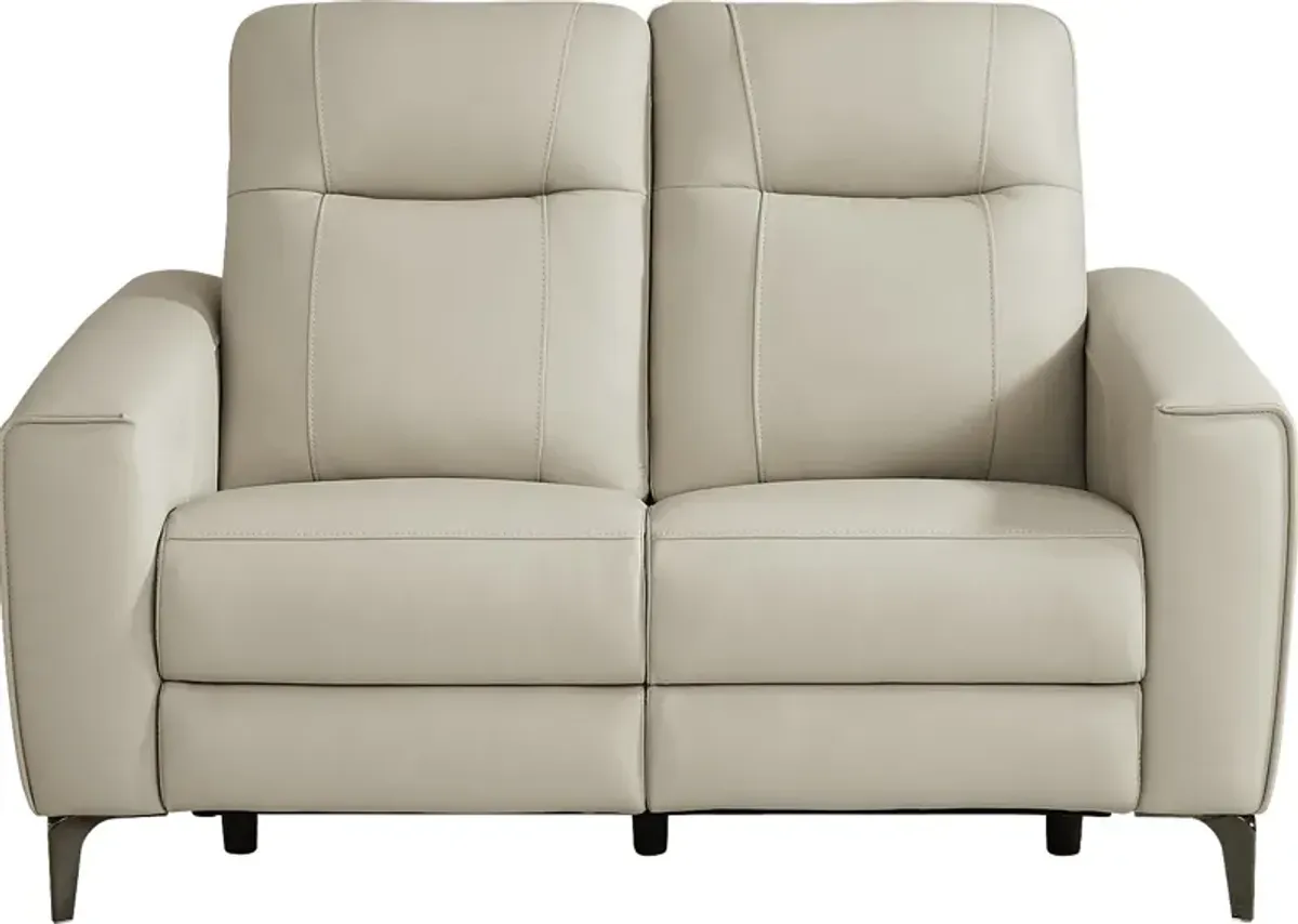 Parkside Heights Beige Leather Loveseat