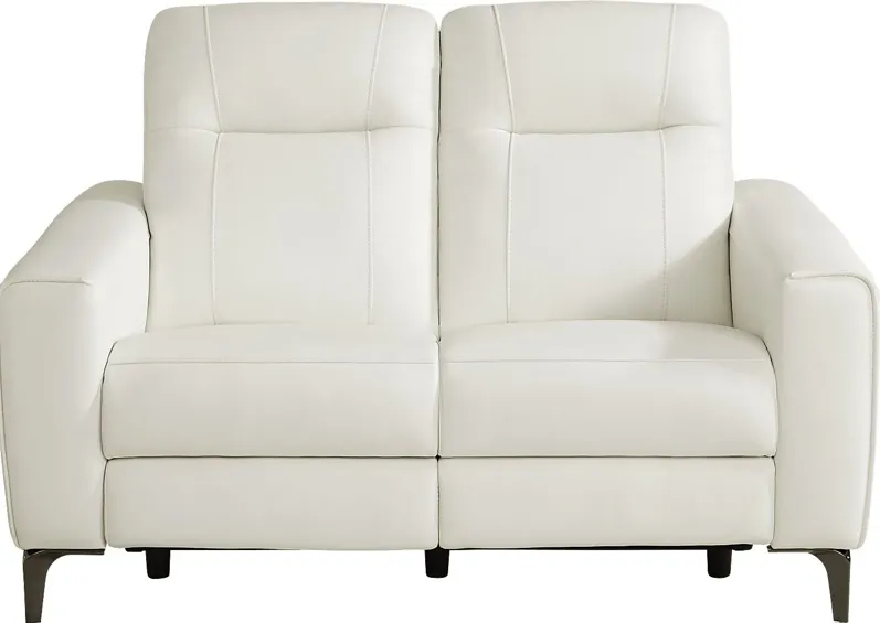 Parkside Heights White Leather Loveseat