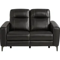 Parkside Heights Black Cherry Leather Loveseat