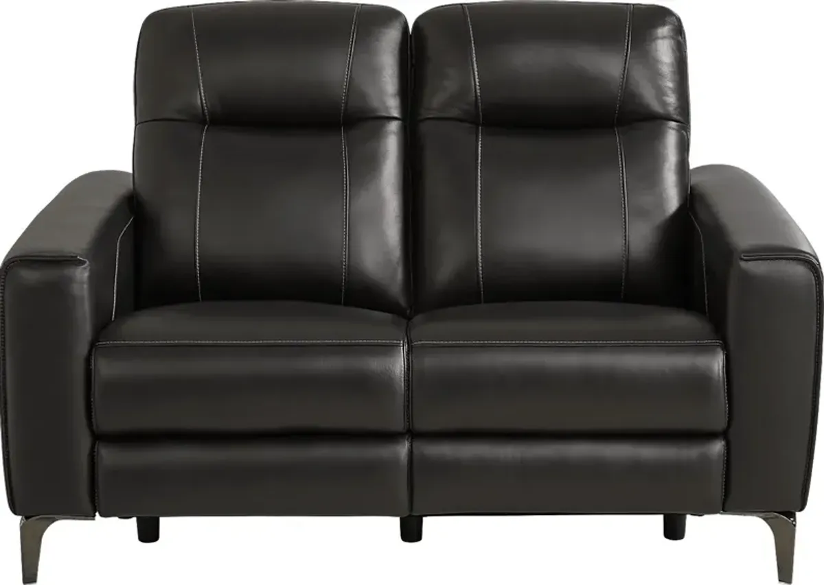 Parkside Heights Black Cherry Leather Loveseat