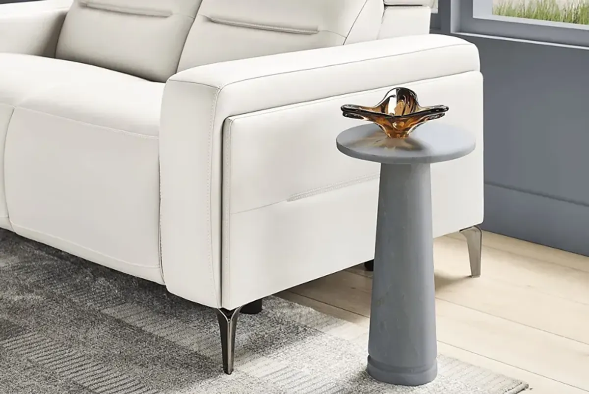 Amalfi White Leather Loveseat
