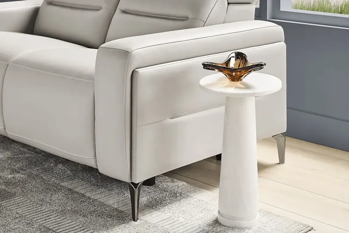 Amalfi Gray Leather Loveseat