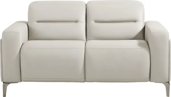 Amalfi Gray Leather Loveseat