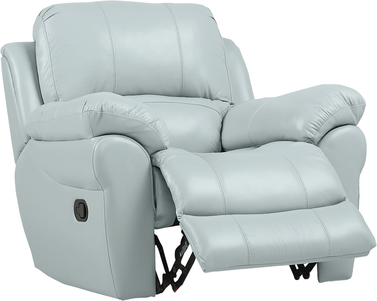 Vercelli Aqua Leather 3 Pc Living Room with Reclining Sofa